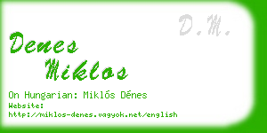denes miklos business card