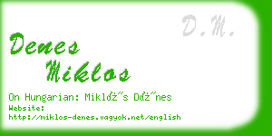 denes miklos business card